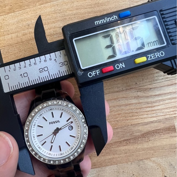 Fossil ladies faux tortoise shell bracelet fashion watch NEW BATTERY - Picture 6 of 7